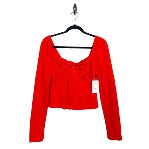 Free People Ladybug Long Sleeve Crop Top